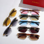Assorted sunglasses set with multiple tinted lenses and gold-tone frames