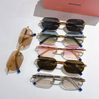 Miu Miu sunglasses set with assorted frames and blue temple tips