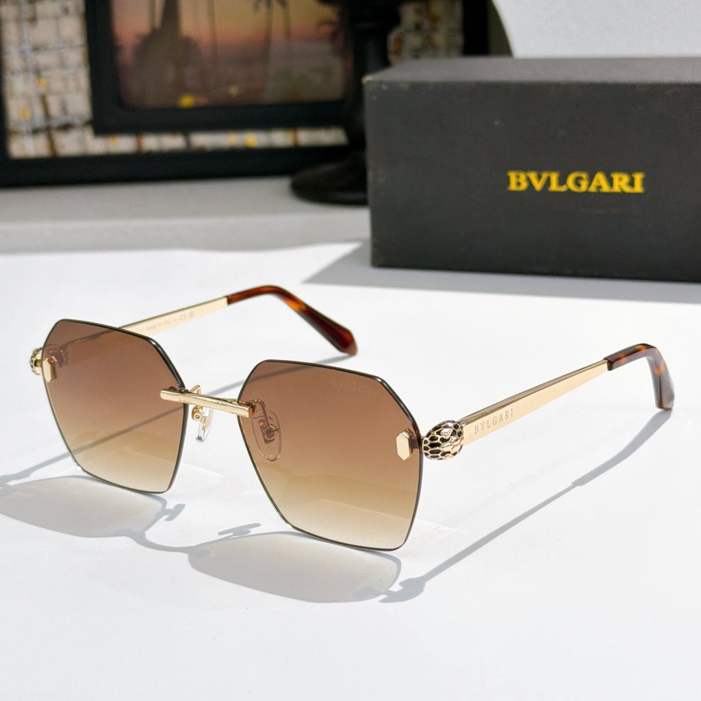 Bvlgari sunglasses with brown lenses, gold-tone frame and tortoiseshell temples