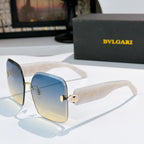 Bvlgari blue gradient sunglasses with gold logo hinge medallion