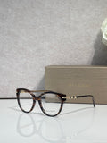 Bvlgari eyeglasses with brown tortoise frame and gold logo temple details