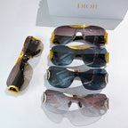 Dior sunglasses set with tinted lenses and gold accents in multiple frame colors