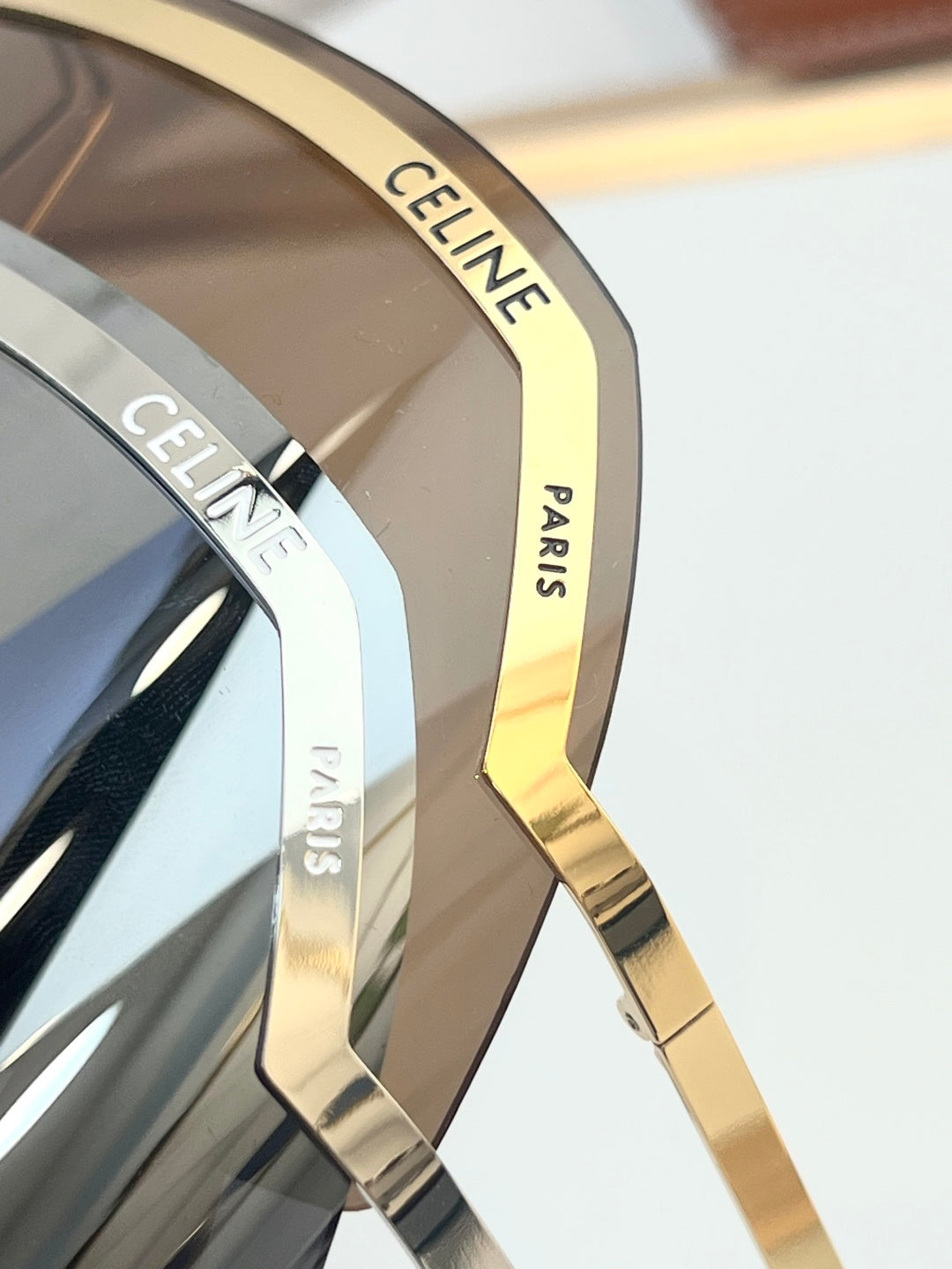 Gold-tone inner temple with Celine Paris lettering