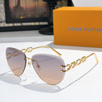 Louis Vuitton sunglasses with gold-tone frames and light brown gradient lenses