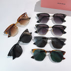 Assorted sunglasses set with multiple frames and tinted lenses, including black and green styles