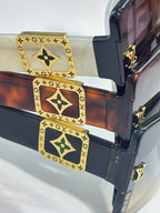 Louis Vuitton sunglasses, colorful monogram-patterned temple pieces, tinted lenses