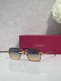 Cartier acetate eyeglasses with blue-to-burgundy frame and gold-tone hinges