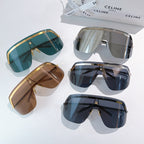 Celine sunglasses set of five shield styles with gold-trimmed tinted lenses