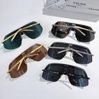 Celine sunglasses set of four shield styles with gold-trimmed tinted lenses