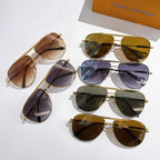 Set of Louis Vuitton sunglasses with assorted gold and silver frames and tinted lenses