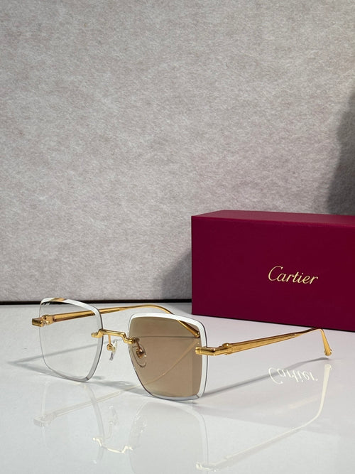 Cartier optical glasses with gold metal frame and clear lenses