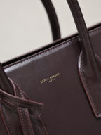 YSL tote bag interior with Saint Laurent Paris logo stamp