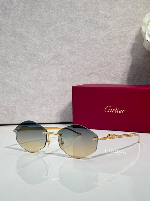 Aviator sunglasses with gold-tone metal frame and amber tinted lenses
