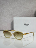 Celine sunglasses with round gold frames and light tinted lenses