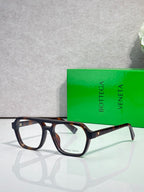 Black rectangular eyeglass frames with clear lenses