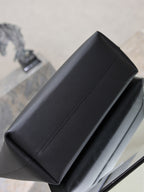 YSL black tote bag side panel with seam detail