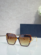 Dior sunglasses with tortoiseshell frames and amber square tinted lenses