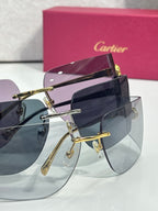 Cartier sunglasses with purple top lens tint and dark frame details