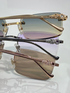 Cartier glasses side view with mixed metal frames and jeweled temples