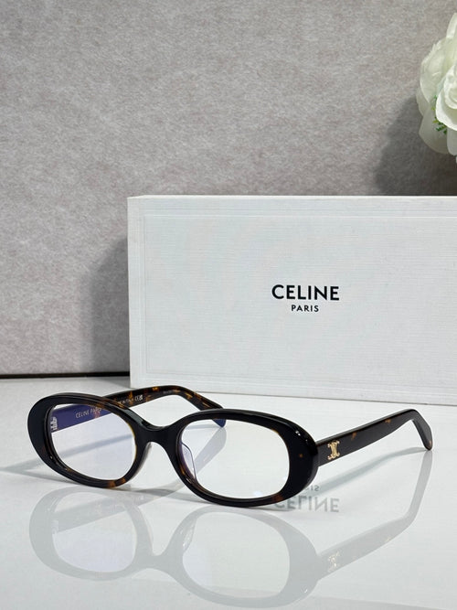 Celine glasses with black frame, gold-toned hinges, side logo detail
