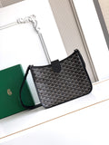 Black patterned leather shoulder bag with flap and adjustable strap