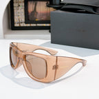 YSL sunglasses with champagne frame and light tinted lenses