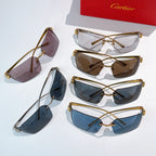 Cartier sunglasses assortment with tinted lenses and gold-tone frames, geometric temples