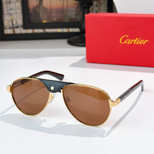 Gold-tone cat-eye sunglasses with brown gradient lenses