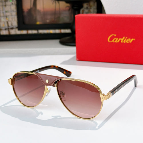 Gold-tone cat-eye sunglasses with mauve gradient lenses and tortoiseshell accents