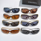 Assorted cat-eye sunglasses set with tinted lenses and gold-tone logo hardware