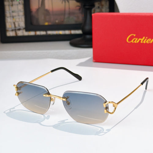 Aviator sunglasses with gold metal frame and light blue tinted lenses