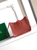 Red structured handbag with embossed lattice pattern and short top handle