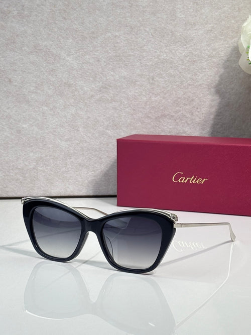 Cartier sunglasses with black frame and dark tinted lenses