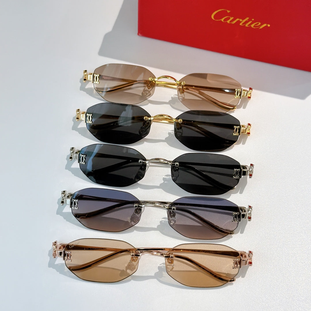 Cartier glasses set of four pairs with mixed frames and tinted lenses
