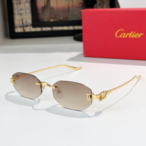 Cartier glasses, gold frame, tinted brown oval lenses