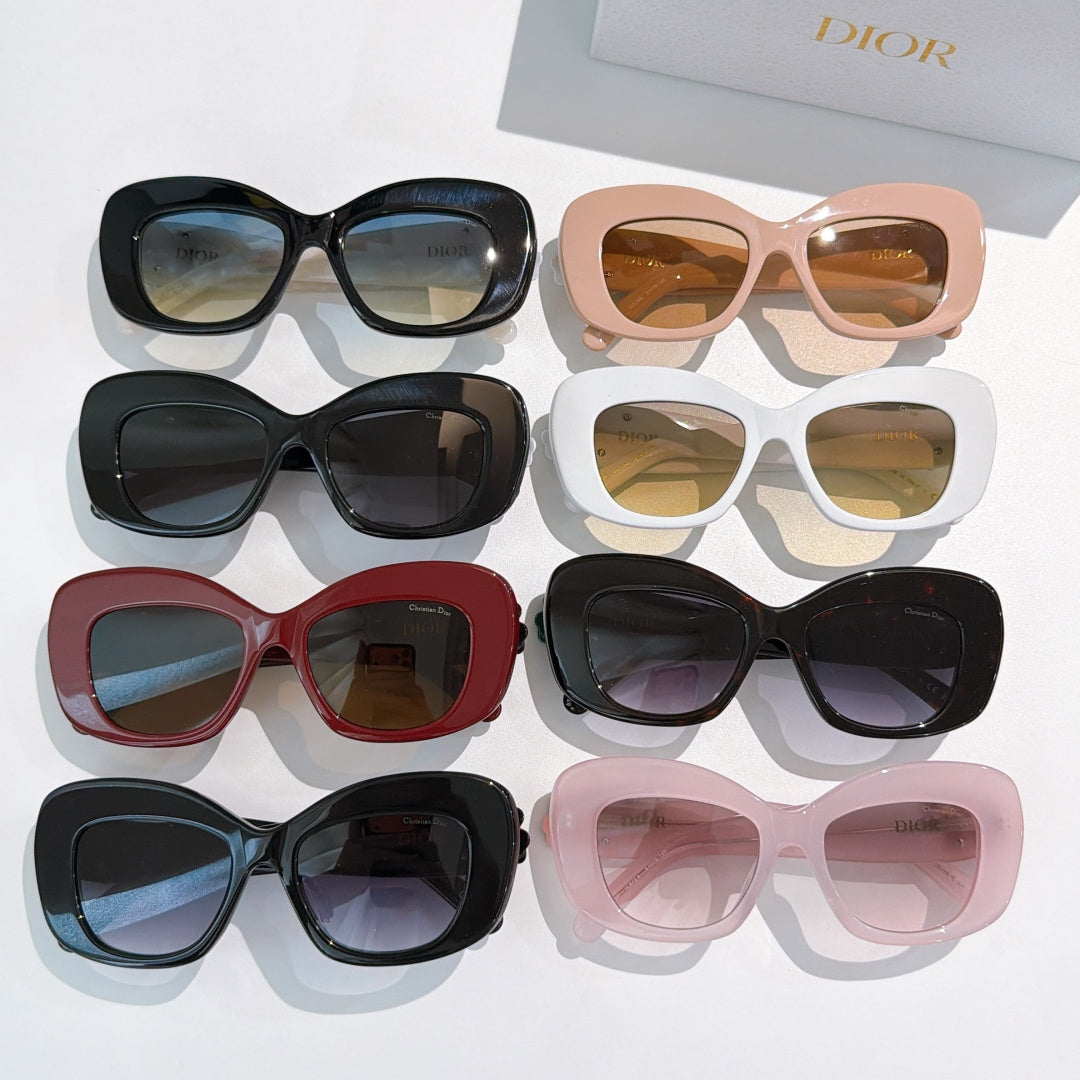 Assorted Dior sunglasses with multiple frame colors and tinted lenses