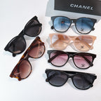 Chanel sunglasses assortment with assorted frames and tinted lenses, includes blue and pink