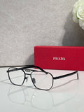 Black eyeglasses with rectangular frames and clear lenses