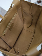 YSL suede tote bag interior with zip pocket and slip pockets