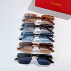 Cartier sunglasses set with mixed frames and tinted lenses in blue and brown