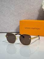 Louis Vuitton gold-tone sunglasses with brown gradient lenses