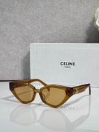 Celine cat-eye sunglasses with brown frames and warm brown lenses