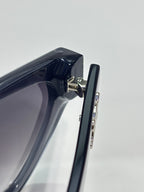 Celine sunglasses side view with black frame and metal hinge detail