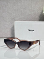 Celine cat-eye sunglasses with tortoise frames and dark lenses