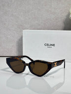 Celine cat-eye sunglasses with dark brown frames and tinted lenses