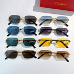 Cartier sunglasses assortment with multiple colored lenses and gold frames