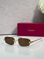 Cartier gold-tone hexagon sunglasses with chocolate lenses