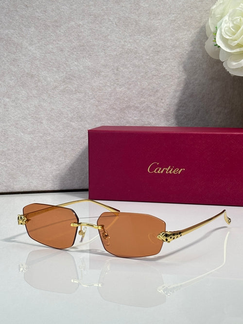 Cartier gold-tone hexagon sunglasses with amber lenses