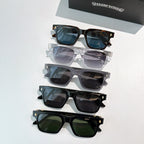 Assorted square sunglasses set of five with mixed frames and colored lenses