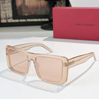 YSL Saint Laurent square sunglasses, light pink frame with tinted lenses